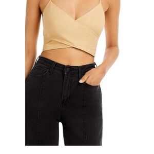 10 Crosby Derek Lam Beige Wrap Crop Top